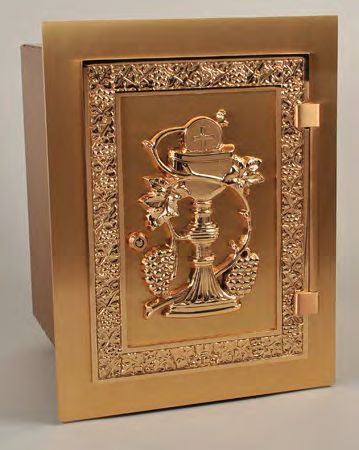 Combination Finish Bronze Tabernacle Wall Safe: 7115 Style - 17" Ht