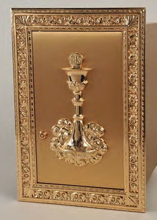 Combination Finish Bronze Tabernacle Wall Safe: 7158 Style - 18.5" Ht