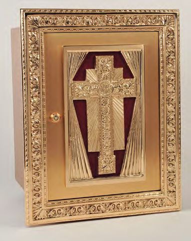 Combination Finish Bronze Tabernacle Wall Safe: 7190 Style - 18.5" Ht