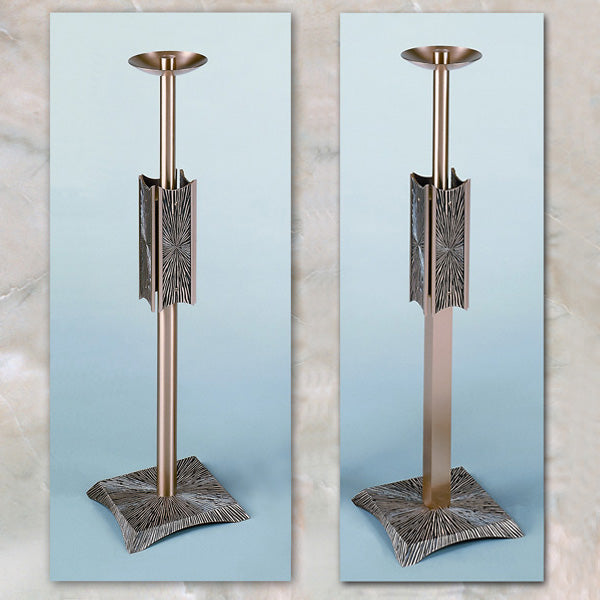 Fixed Bronze Floor Candlestick: 7518 Style - 1 1/2" Socket