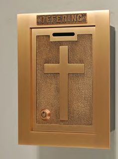 Bronze Offering Box: 8122 Style - 9.5" Ht