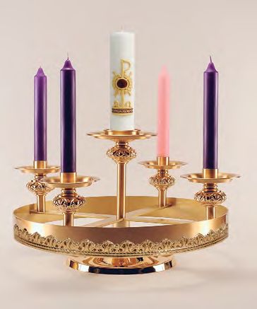 Bronze Table Top Advent Wreath: 9068 Style - 27" Dia