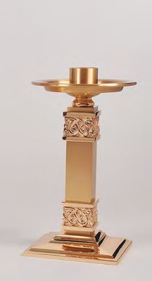 Combination Finish Textured Bronze Altar Candlestick (B): 9035 Style - 10" Ht