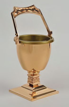 Bronze Holy Water Pot & Sprinkler: 9035 Style - 13" Ht