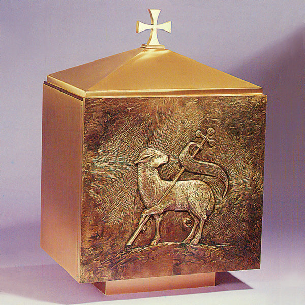 "Lamb of God" Bronze Tabernacle With Dome (A): 9621 Style - 17" Ht