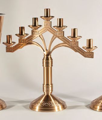 Chandelier d'autel en bronze léger 3, 5, 7 lumières : style 9940