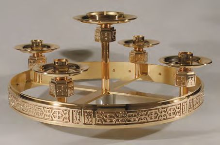 Bronze Table Top Advent Wreath Without Base: 9942 Style - 1 1/2" Socket