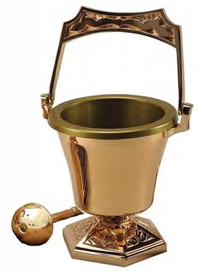 Bronze Holy Water Pot & Sprinkler: 9942 Style