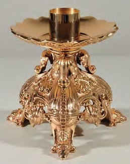 Chandelier d'autel en bronze poli miroir : Style 9989 - Douille 1 1/2"