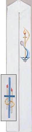 Reversible "Marriage/Baptism" Motif Clergy Overlay/Deacon Stole (Polyester)