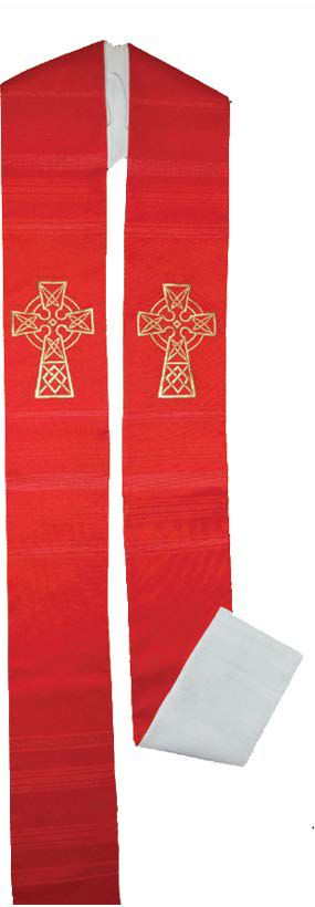 Reversible "Celtic Cross" Motif Clergy Overlay/Deacon Stole (Polyester)