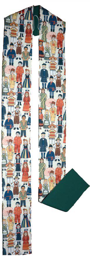 Reversible "Global Kids" Clergy Overlay/Deacon Stole (Polyester)