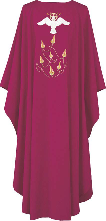 "Holy Spirit/Flames" Chasuble - Washable - Ample Cut - 100% Poly