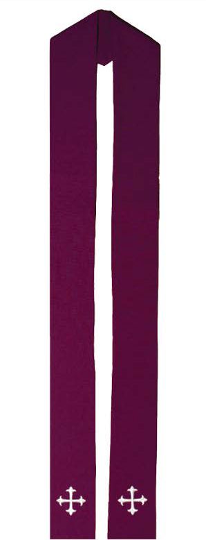 All Purple Penance/Reconciliation Clergy Stole (Polyester)