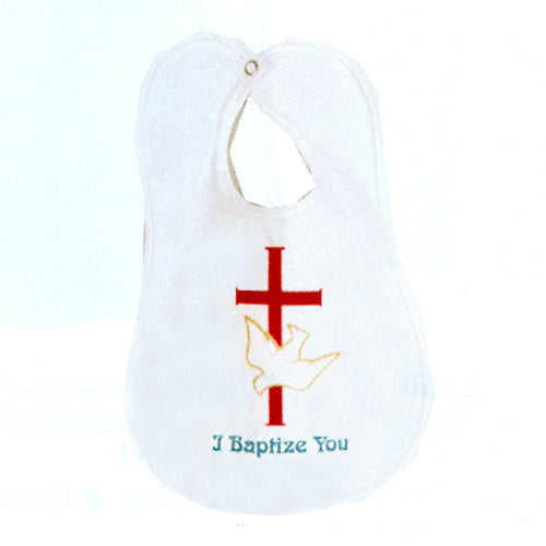 "Cross & Dove" Infant Baptism Bib
