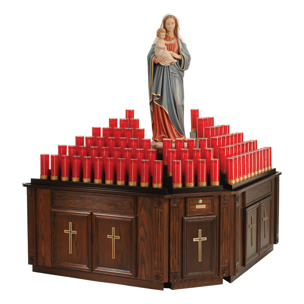 Votive Candle Light Stand w/Cabinet for Statue Area - 84 Lite