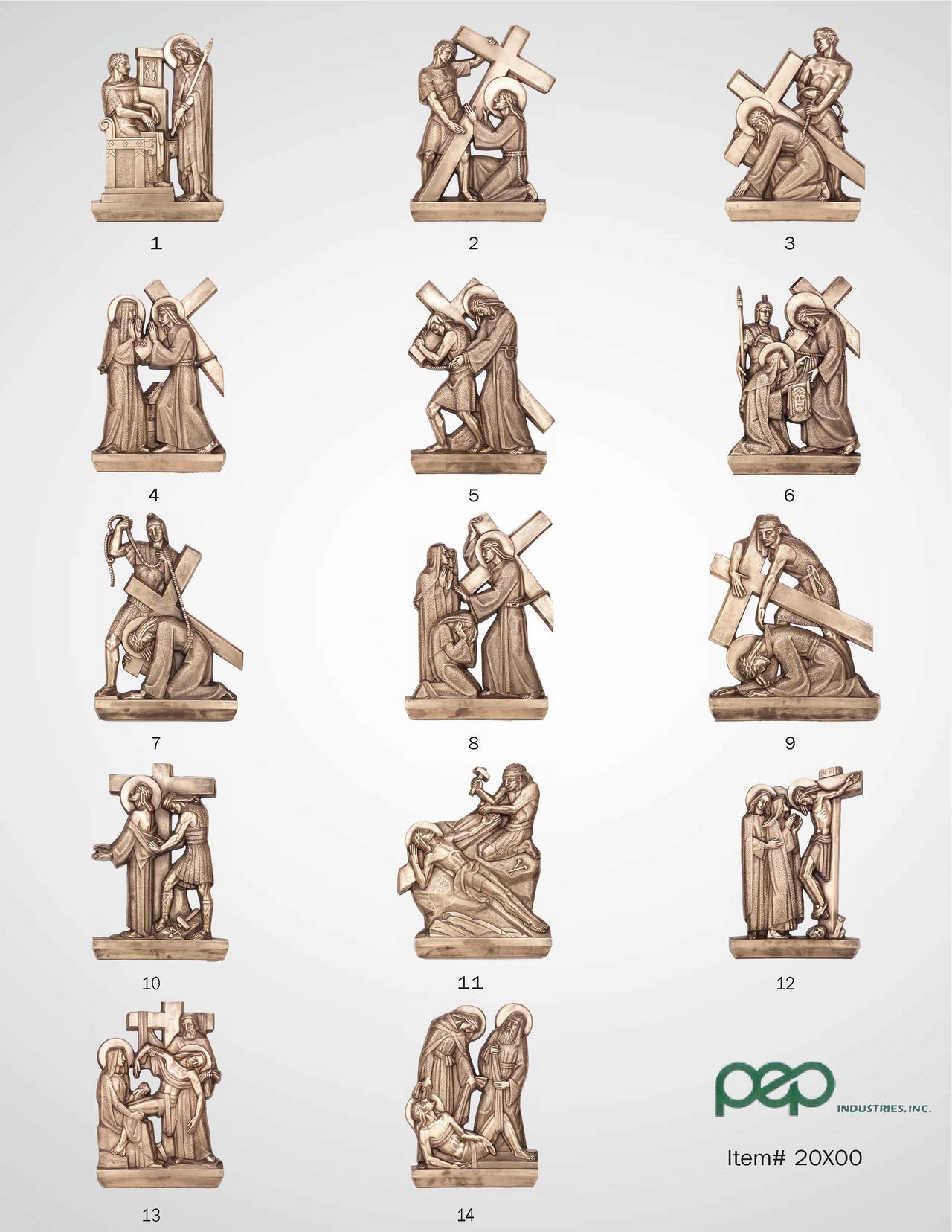 All Metal Stations/Way of the Cross in Bronze or Aluminum