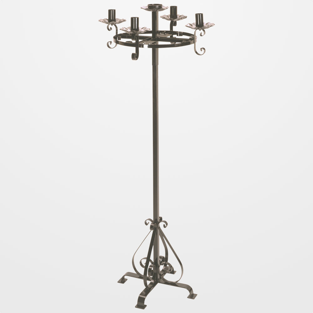 Wrought Iron Standing Advent Wreath - 54" Ht