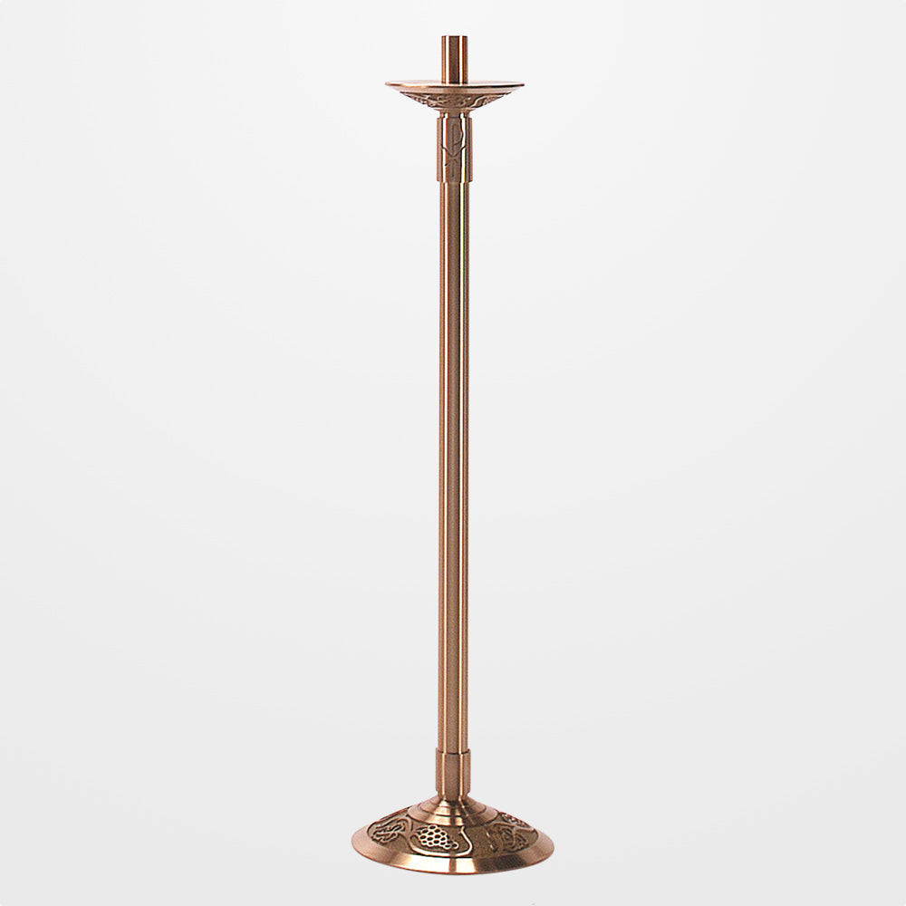 Satin Finish Floor Bronze Candlestick - 49" Ht