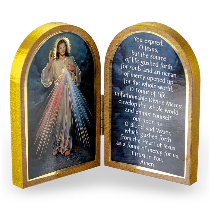 3.5" Standing Natural Wood Diptych - Various Devotions