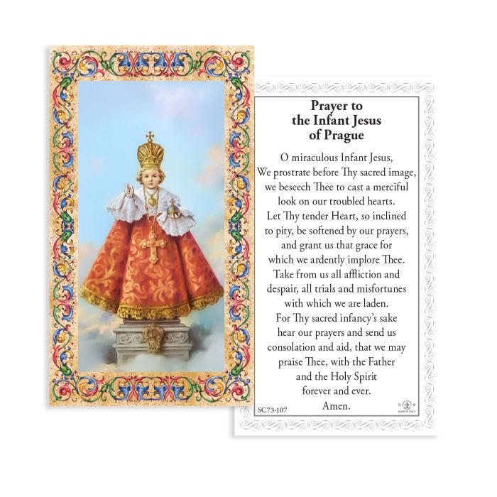 4" Cold Cast Resin Hand Painted Statue of the Infant Jesus of Prague in a Deluxe Window Box