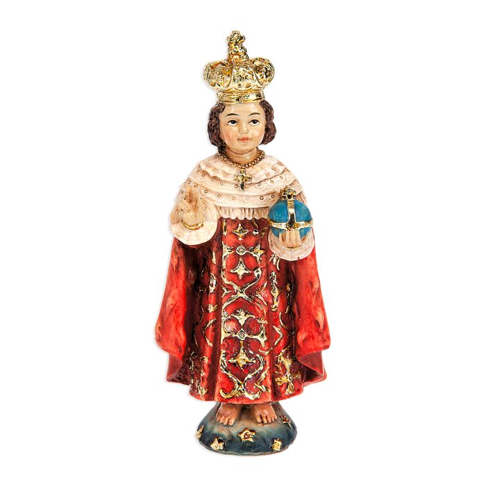4" Cold Cast Resin Hand Painted Statue of the Infant Jesus of Prague in a Deluxe Window Box