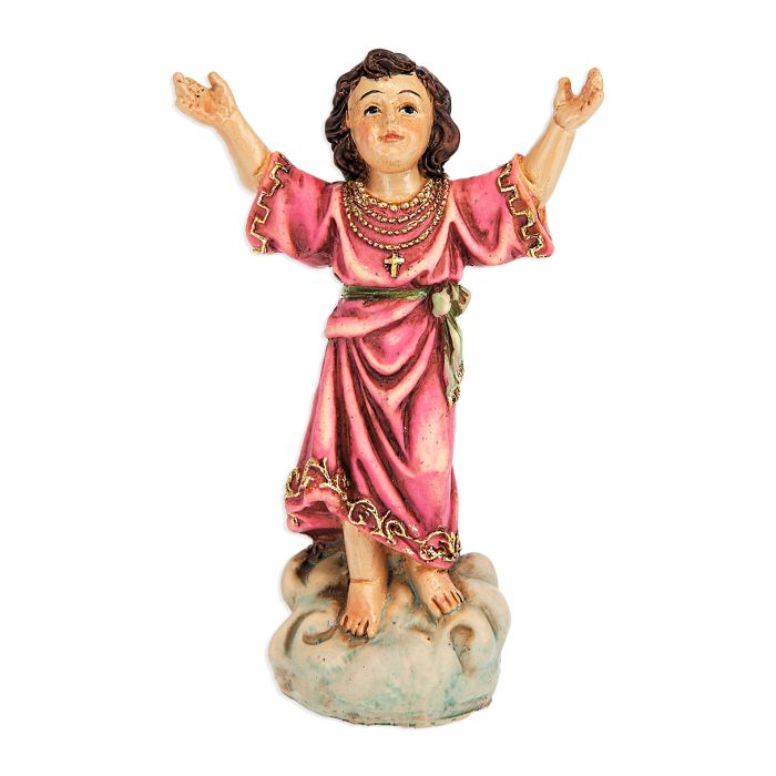 4" Cold Cast Resin Hand Painted Statue of the Divino Niño in a Deluxe Window Box