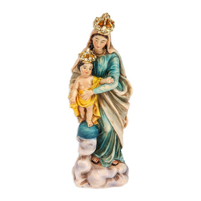 4" Cold Cast Resin Hand Painted Statue of Our Lady of Victory in a Deluxe Window Box