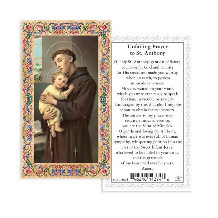 4" Cold Cast Resin Hand Painted Statue of Saint Anthony in a Deluxe Window Box