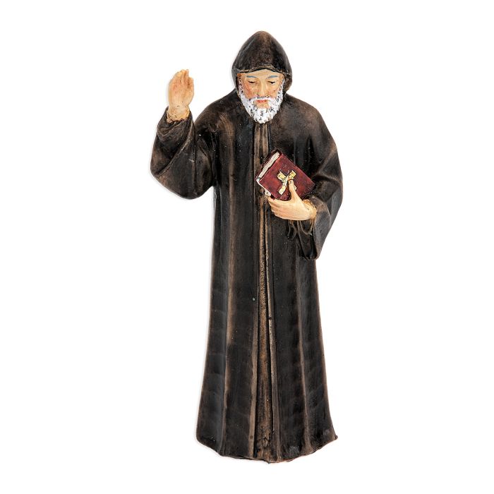 4" Cold Cast Resin Hand Painted Statue of Saint Charbel in a Deluxe Window Box