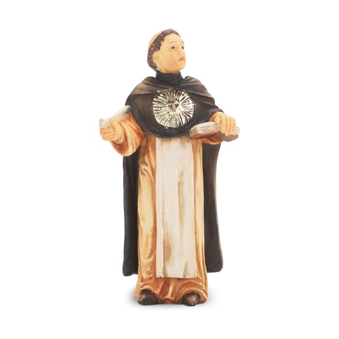4" Cold Cast Resin Hand Painted Statue of Saint Thomas Aquinas in a Deluxe Window Box