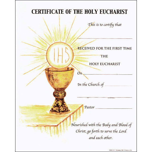 First Communion Certificate - Oil Painting - 100/pack