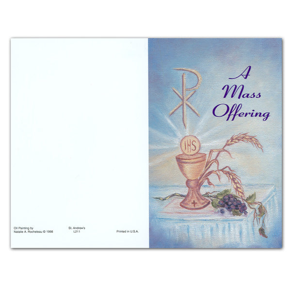 "A Mass Offering" Intention/Living Mass Card - Oil Painting - 50/box