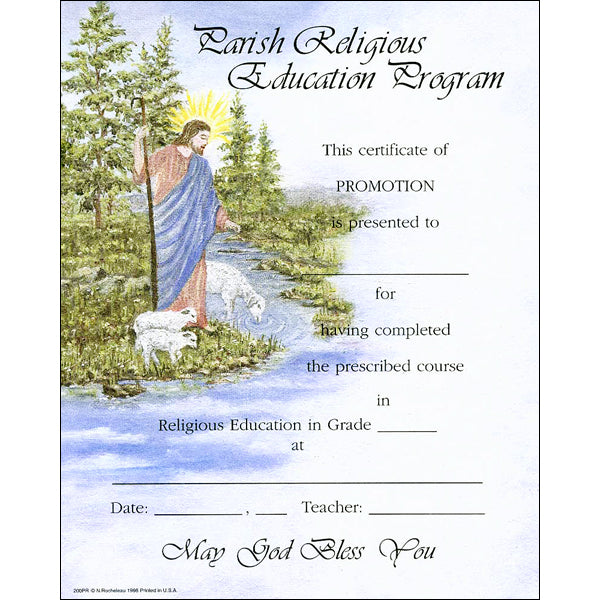 Religious Education Program Certificate - Oil Painting - 100/pack