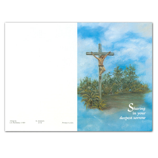 "Crucifixion" Sympathy/Deceased Mass Card - Oil Painting - 50/box