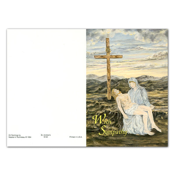 "Pieta" Sympathy/Deceased Mass Card - Oil Painting - 50/box