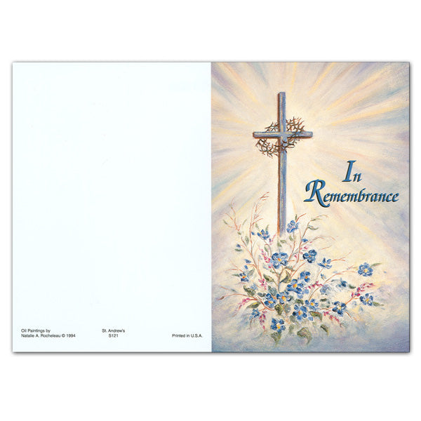 "In Remembrance" Sympathy/Deceased Mass Card - Oil Painting - 50/box