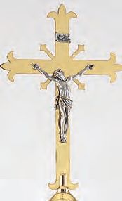 Altar Cross With or Without Corpus - Brass - 18" Ht