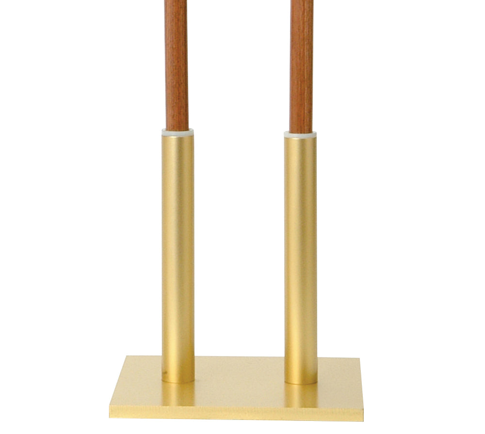 Torch/Lighter Floor Stand - Satin Brasstone - 10" Square Base - 11" Ht