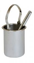 Holy Water Pot & Sprinkler - Polished Brass - 9" Ht