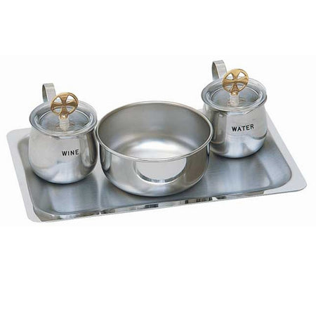 Cruet & Tray Set - Stainless Steel - Gold Plated - 5 oz Cruet