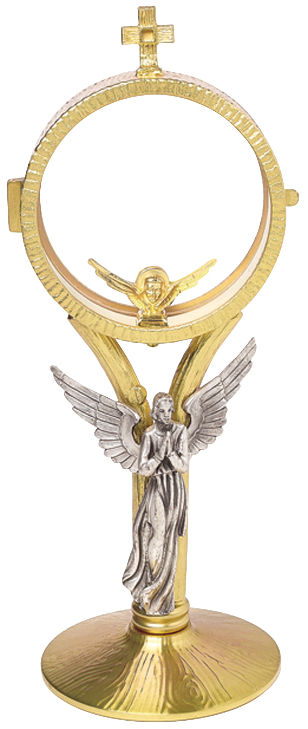 Chapel Monstrance - Oxidized Silver Angel - 10 1/2" Ht