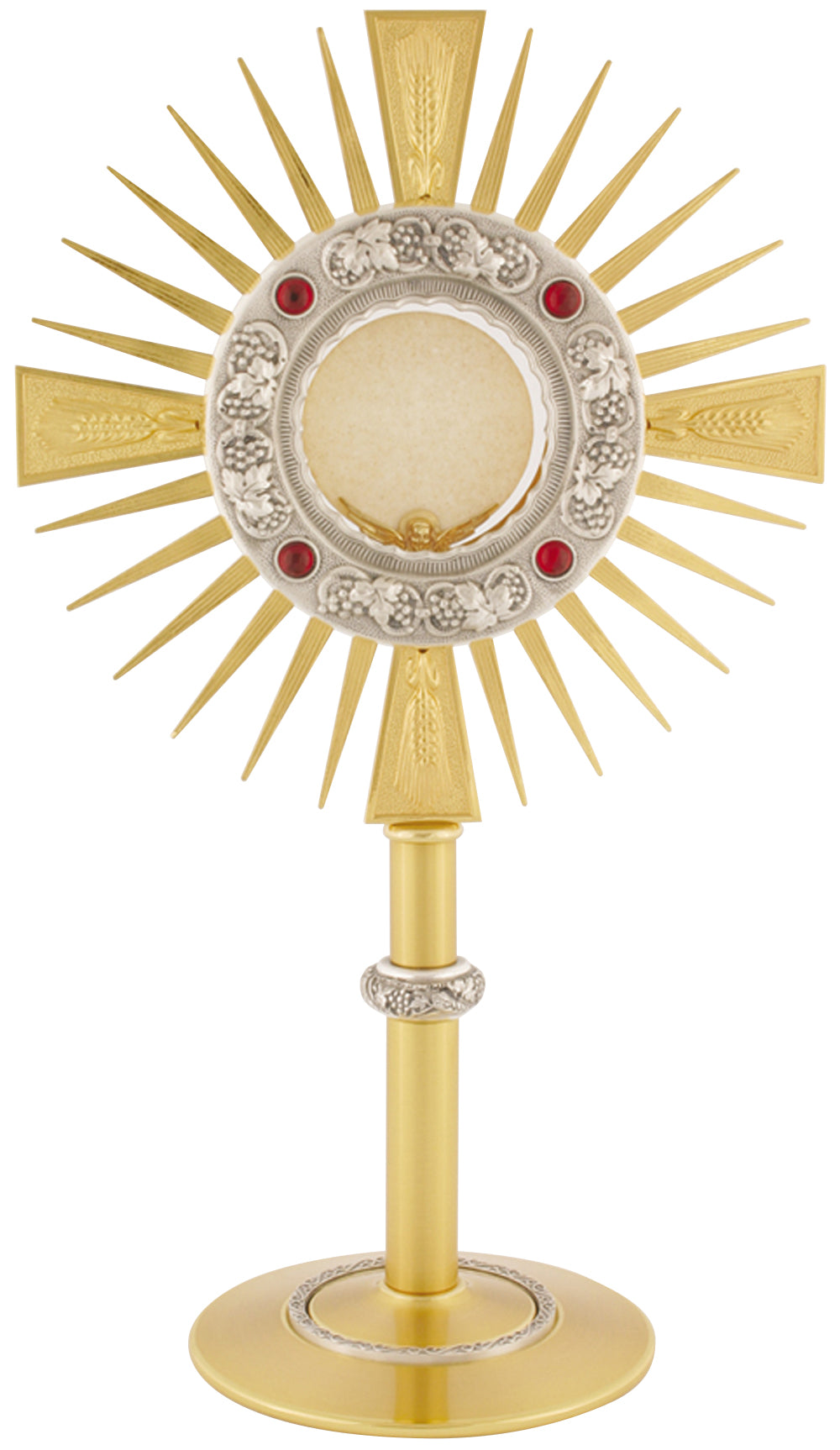 Monstrance - Ruby Glass Stones - 15 3/4" Ht
