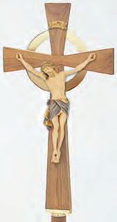 Standing Processional Crucifix - Wood Corpus - Maple Staff - 72" Ht