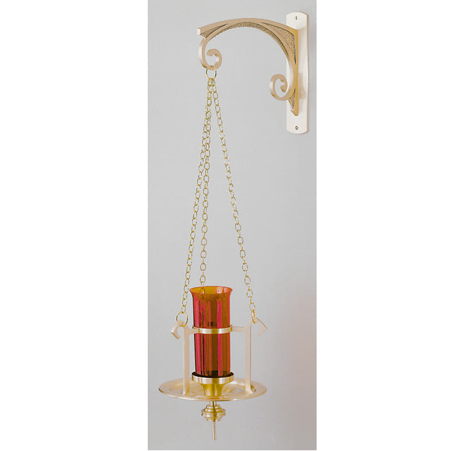 Lampe de sanctuaire suspendue en bronze avec support : style 2515 - 28 cm de diamètre