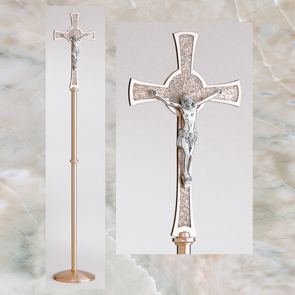 Croix de procession de sol en bronze : style 2515 - Ht 88"