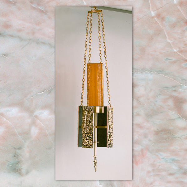 Lampe de sanctuaire suspendue en bronze : Style 2727