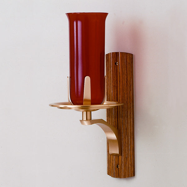 Wood/Bronze Wall Bracket Sanctuary Lamp: 2828 Style