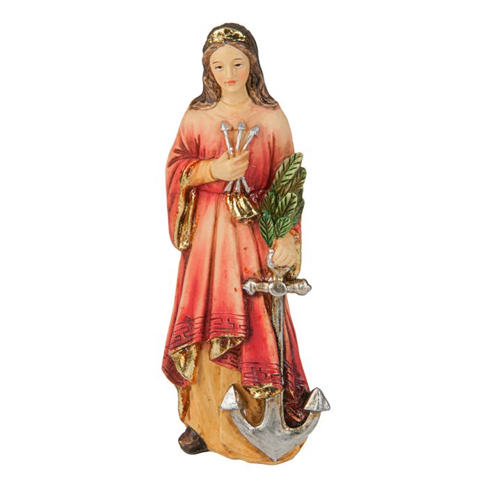 4" Cold Cast Resin Hand Painted Statue of Saint Philomena in a Deluxe Window Box