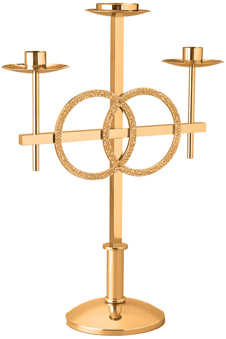 Altar Wedding Candelabra in Bronze or Brass | Round Base
